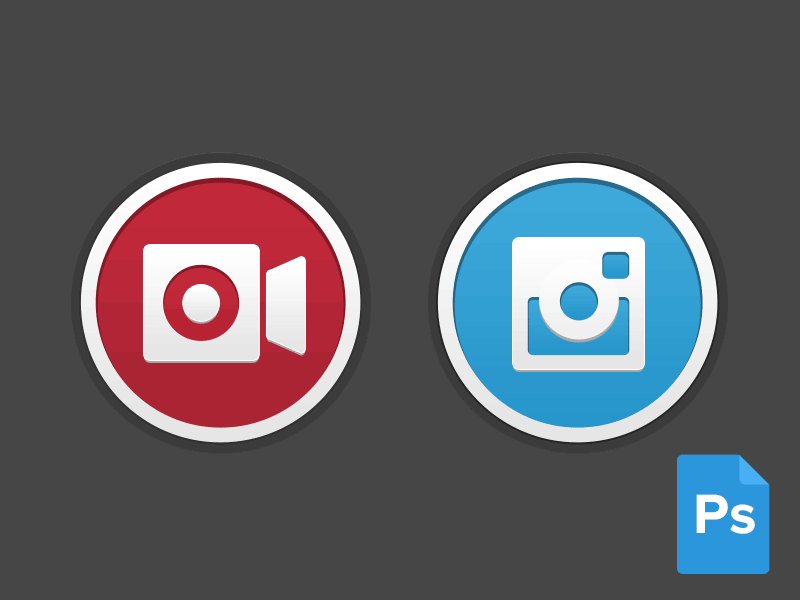 Instagram Flat Buttons Instagram Flat Buttons