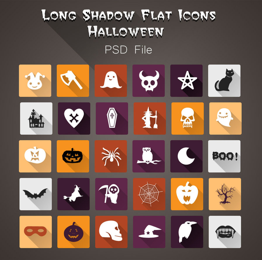 Long Shadow Flat Icons Free