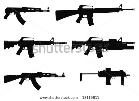 Machine Gun Silhouette Clip Art