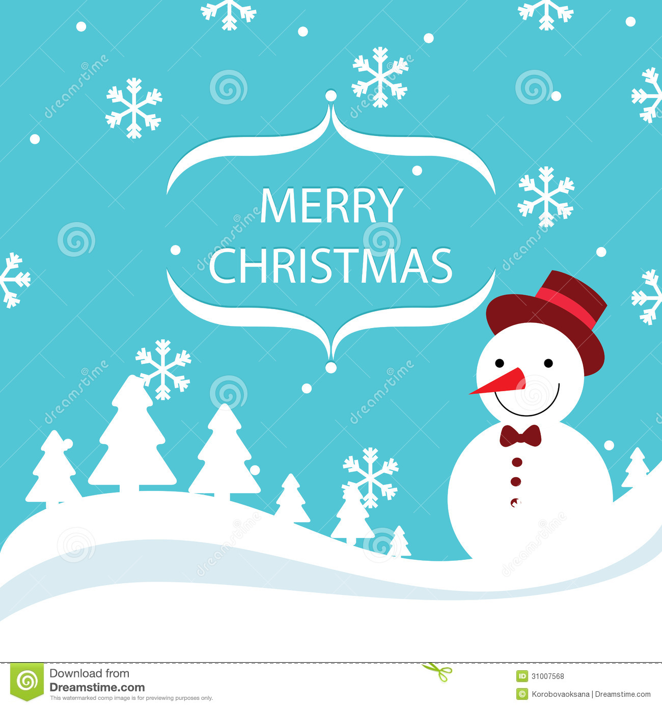 Merry Christmas Card Vector