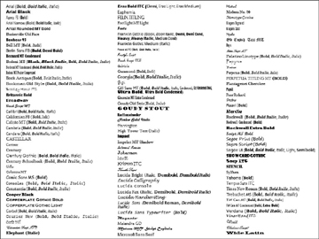 Microsoft Office Fonts List Microsoft Office Fonts List