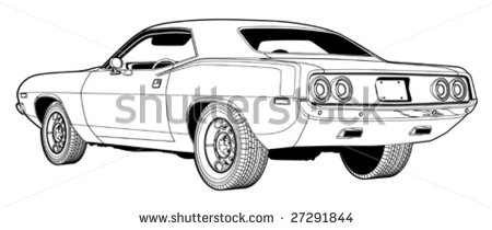 Muscle Car Line Art