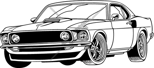 Muscle Car Vector Clip Art