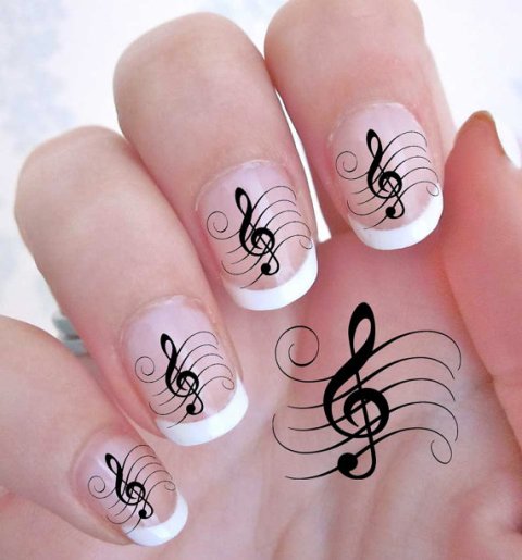 Music Notes Nail Art