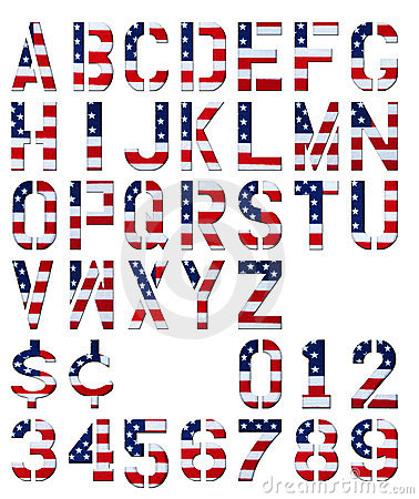 Patriotic Alphabet Letters Clip Art