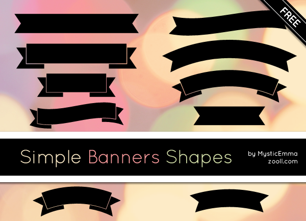 16 Simple Ribbon Photoshop Shape Images