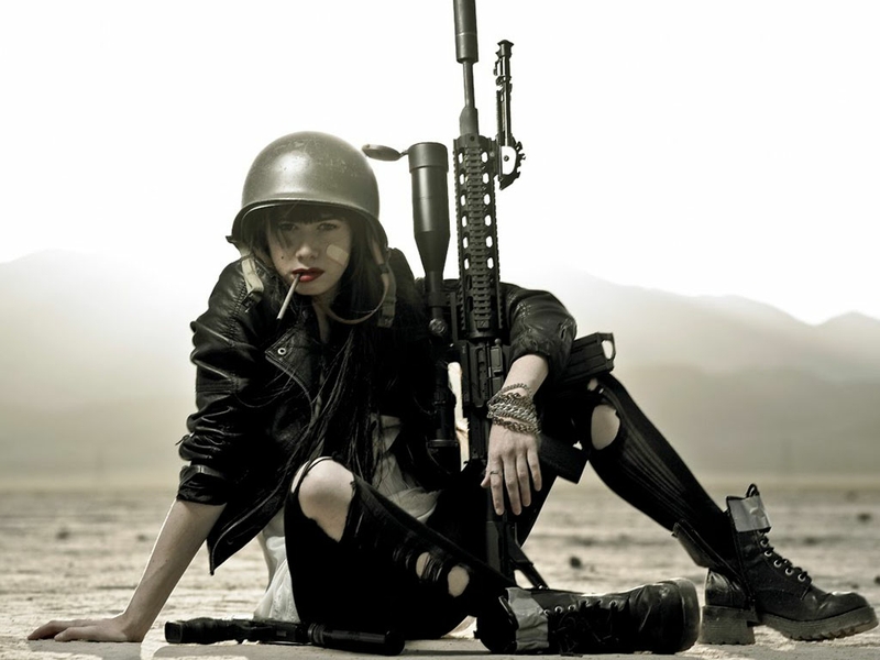 Post-Apocalyptic Girl with Gun Post-Apocalyptic Girl with Gun