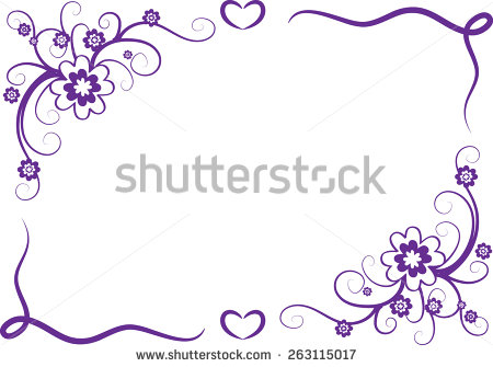 Purple Flower Border Design