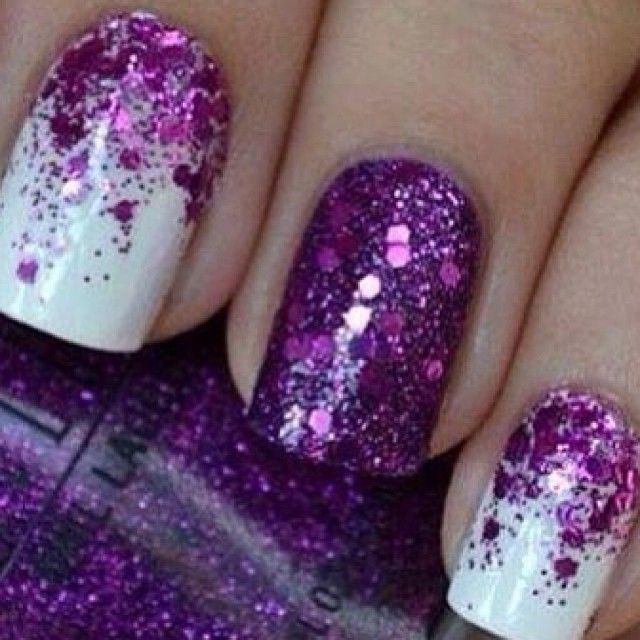 Purple Sparkle Nail Designs