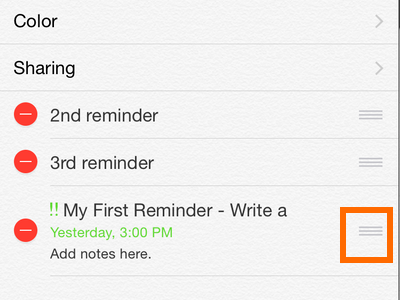 Reminder Icon On iPhone