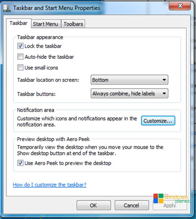 Restore Taskbar Icons Windows 7