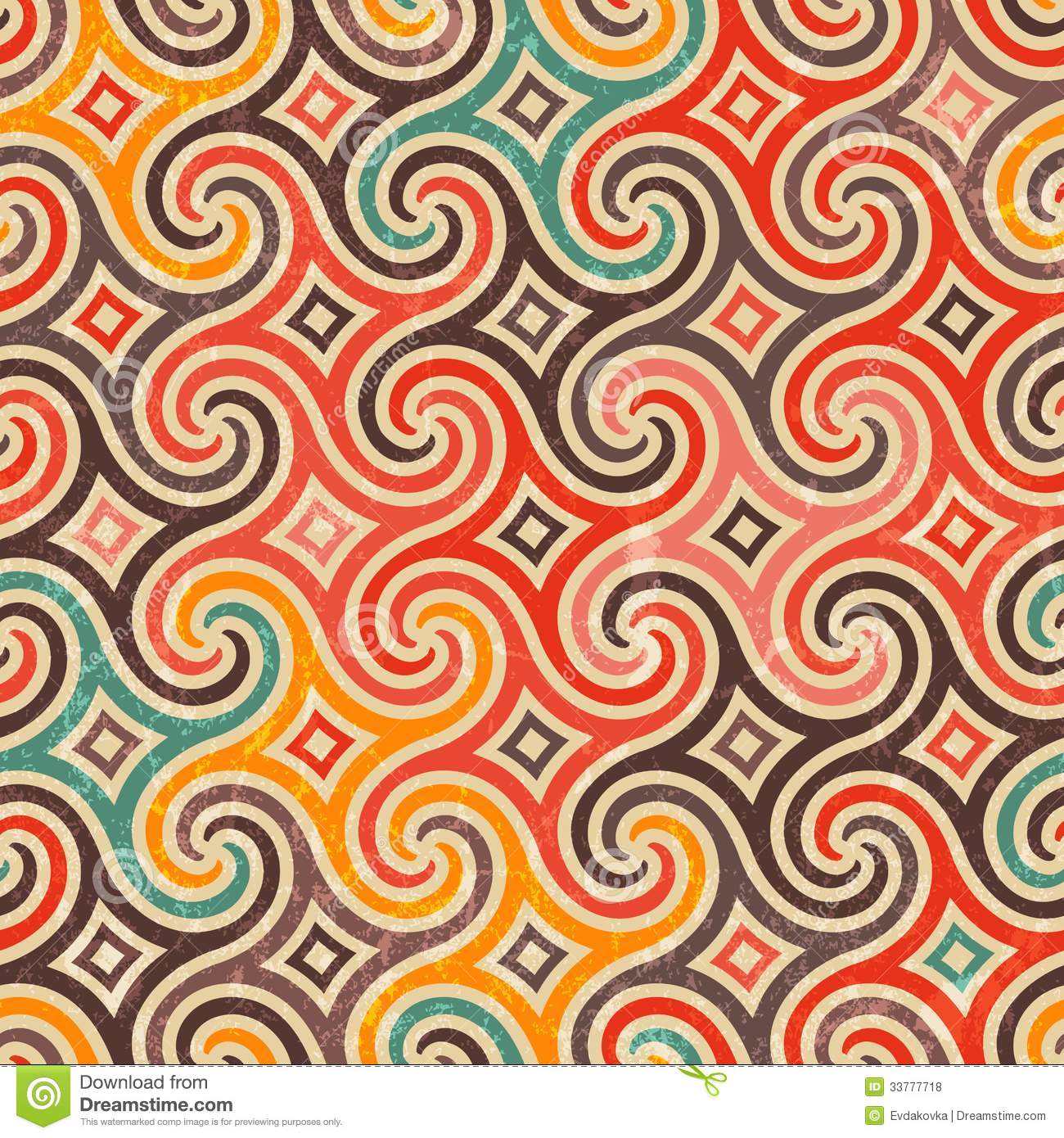 Retro Swirls Vector Patterns