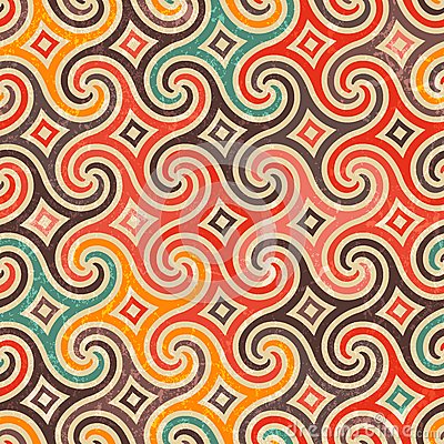 Retro Swirls Vector Patterns