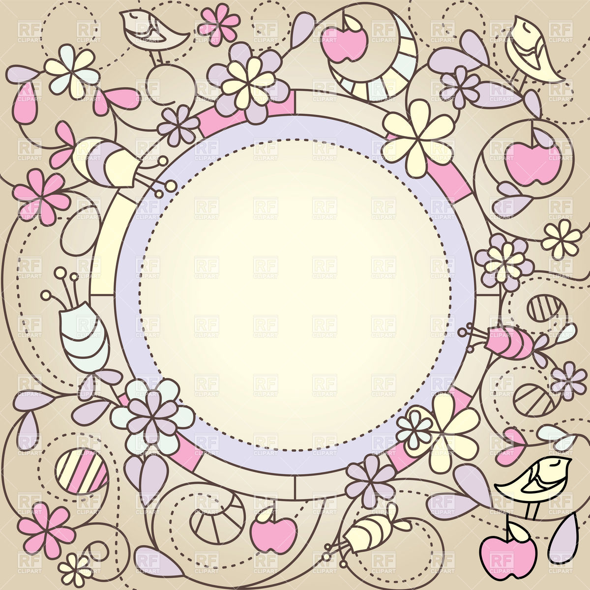 Round Vintage Frame Vector Art Free