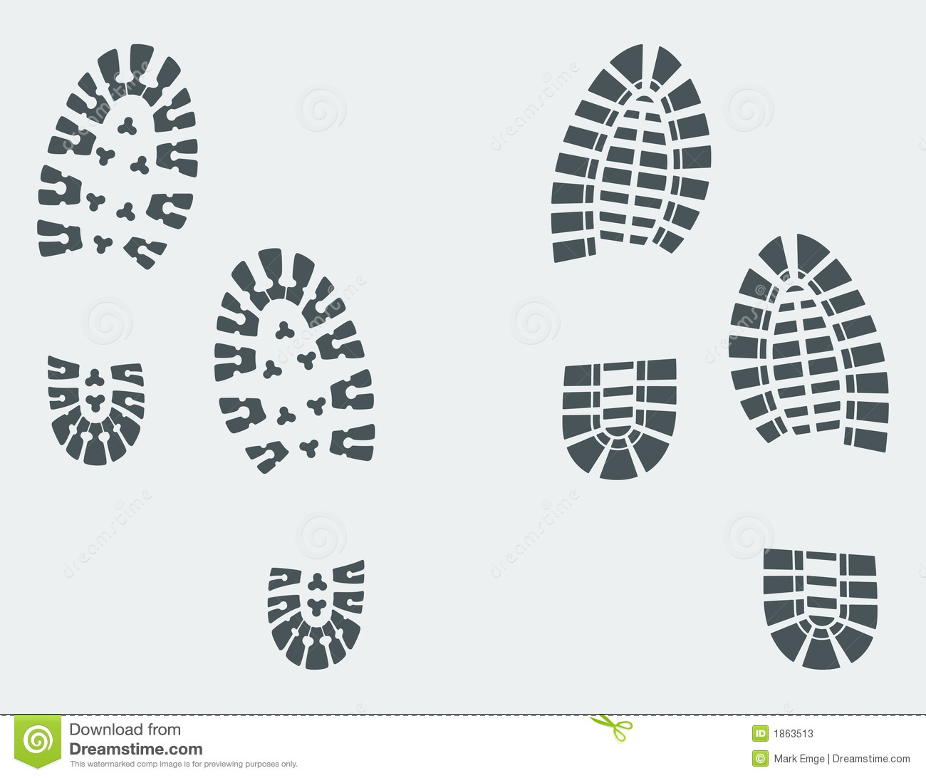 Running Shoe Print Vector