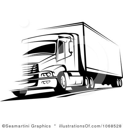 Semi Truck and Trailer Clip Art