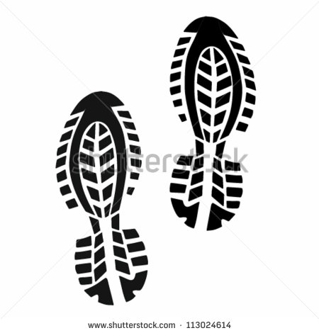Shoe Print Clip Art Black and White