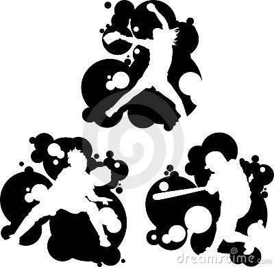 Silhouette Softball Catcher Clip Art