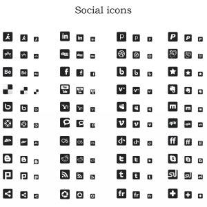 Social Media Icons Black and White