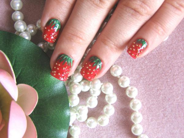 Strawberry Nail Art Design