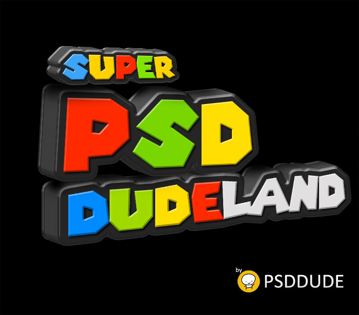 Super Mario 3D Text Photoshop