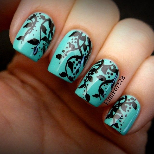 Teal Nail Art Designs