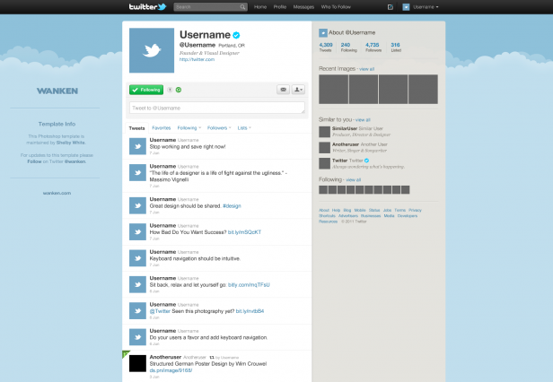 Twitter Profile Page Template