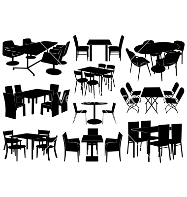 13 Cafe Tables And Chairs Vector Images