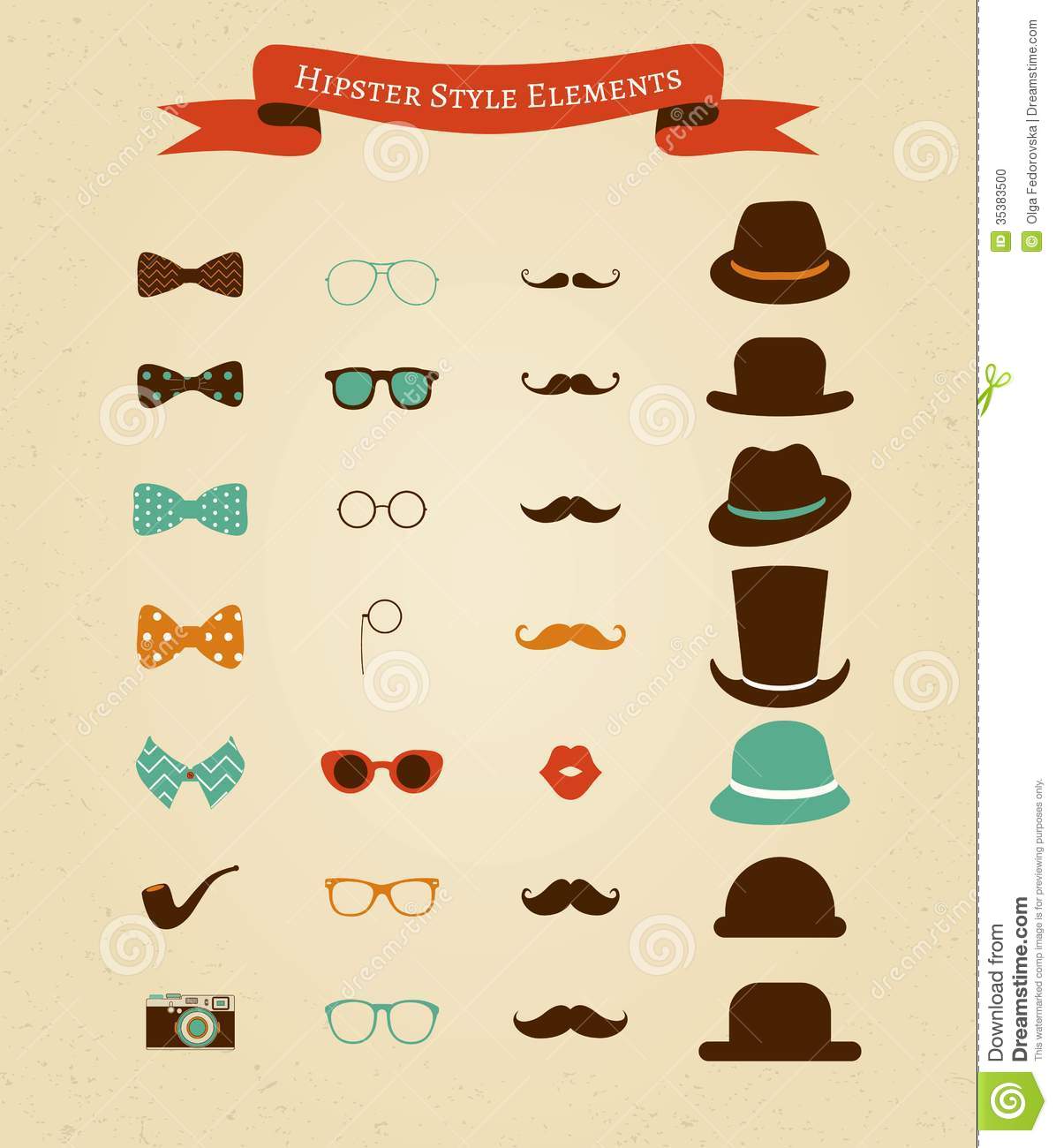 Vintage Hipster Icons