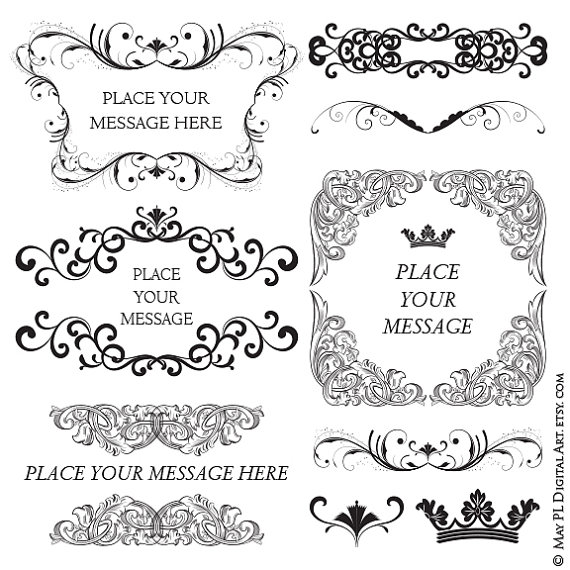 Vintage Jewelry Clip Art Border