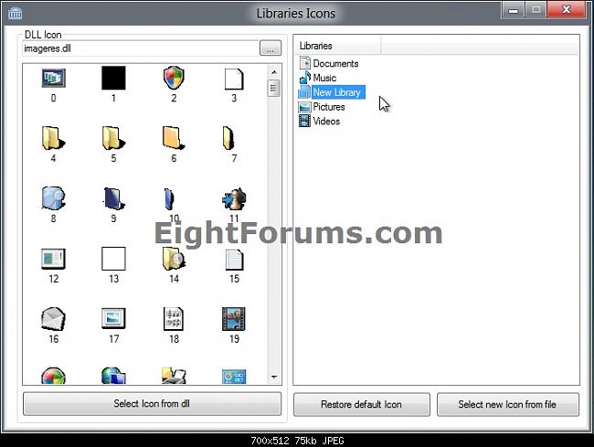 Windows 8 Change Library Icon