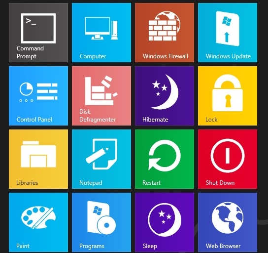 Windows 8 Metro Tile Icons