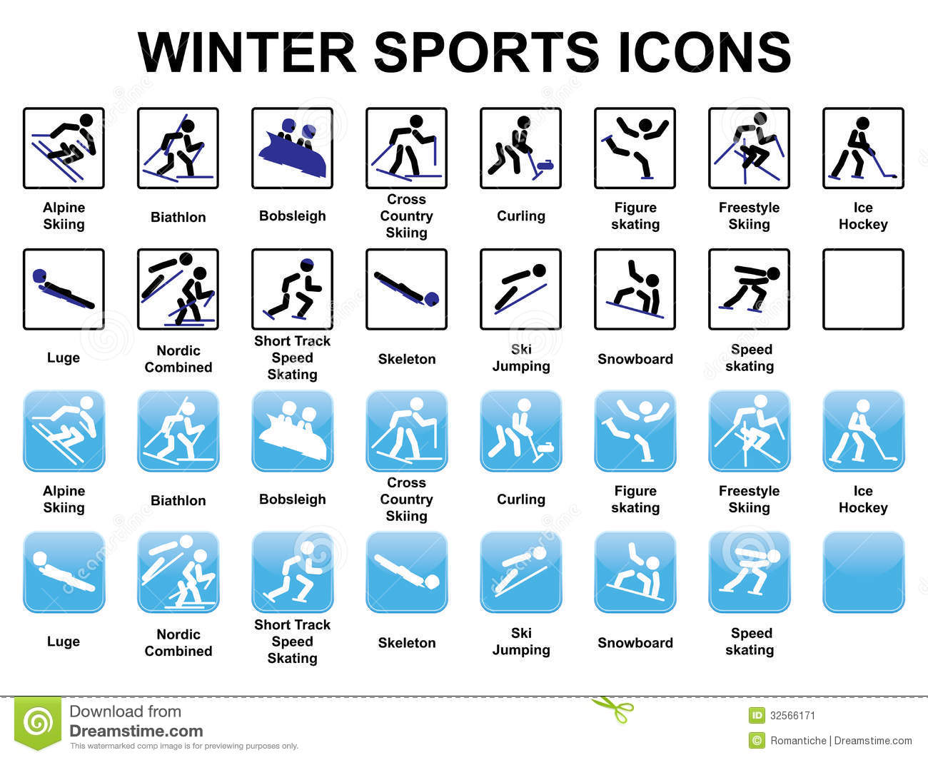 Winter Olympic Sports Symbols