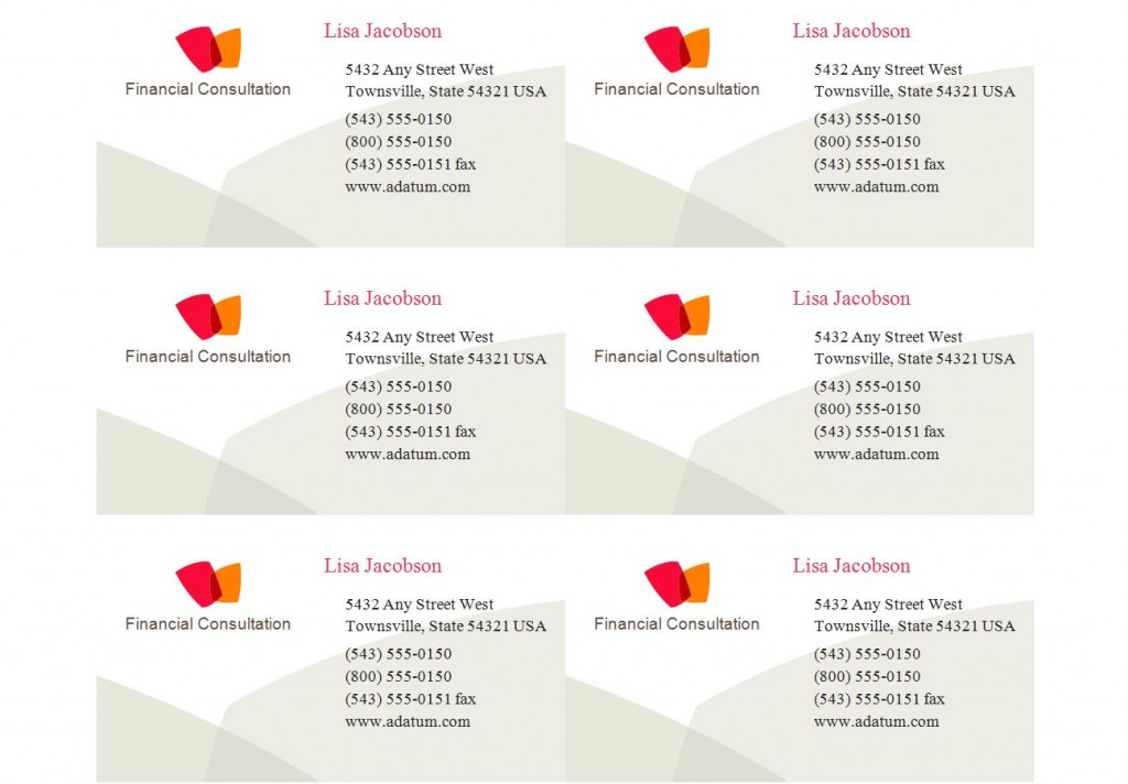 8371 Avery Business Card Templates Printable Free