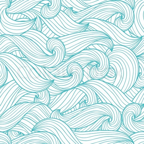Abstract Seamless Vector Pattern with Waves