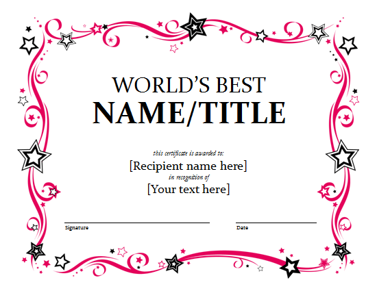 Award Certificate Template