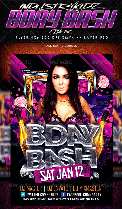 Birthday Bash Flyer Templates Free Birthday Bash Flyer Templates Free