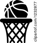 Black and White Basketball Icon