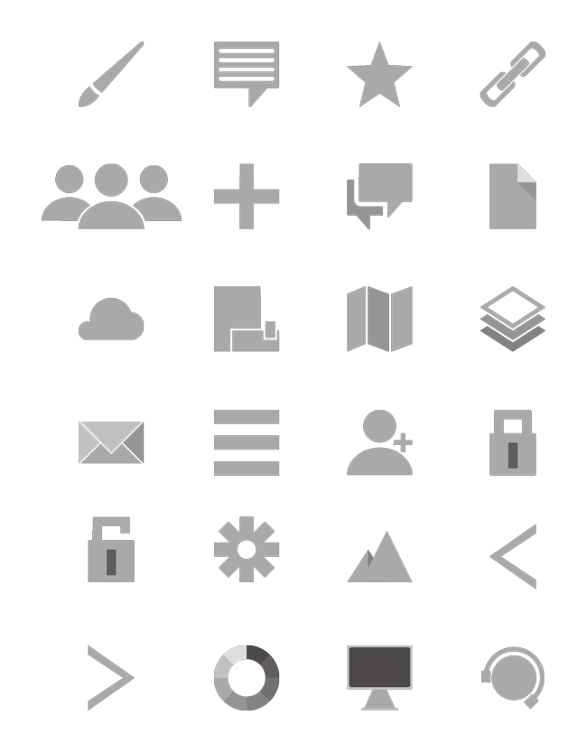 Black and White Flat Icons