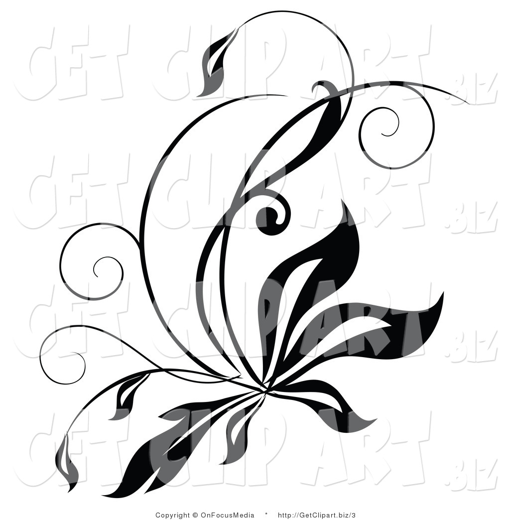 Black and White Flourishes Clip Art