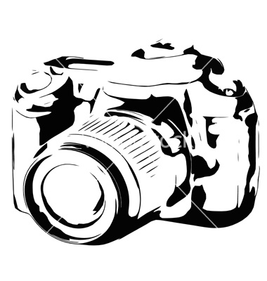 Black and White Silhouette Camera