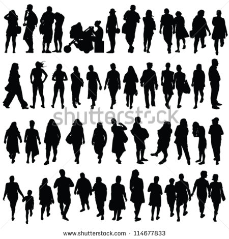 Black and White Silhouette People