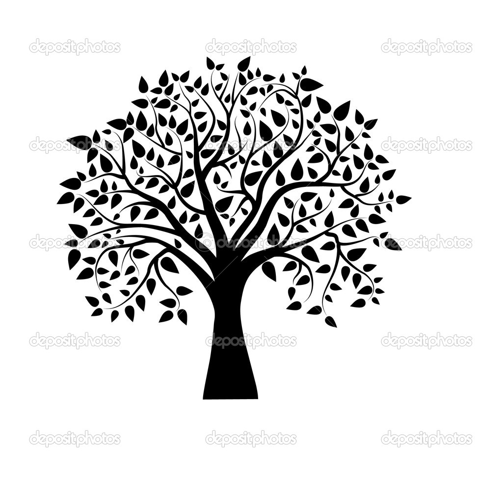 Black and White Tree Vector