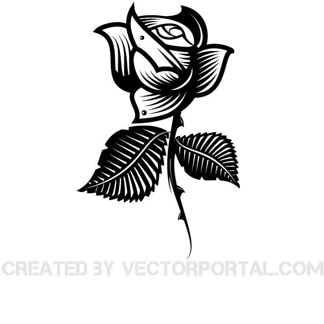 Black Flower Vector Clip Art