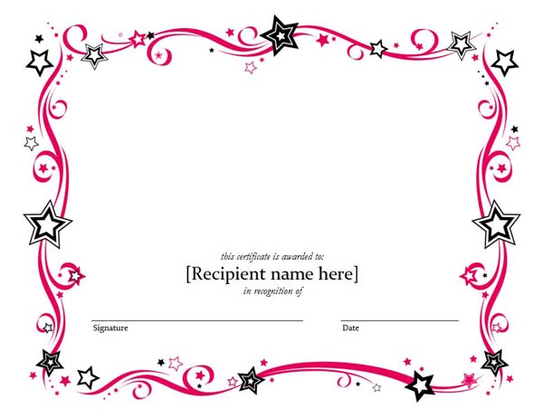 Blank Certificate Templates Microsoft Blank Certificate Templates Microsoft