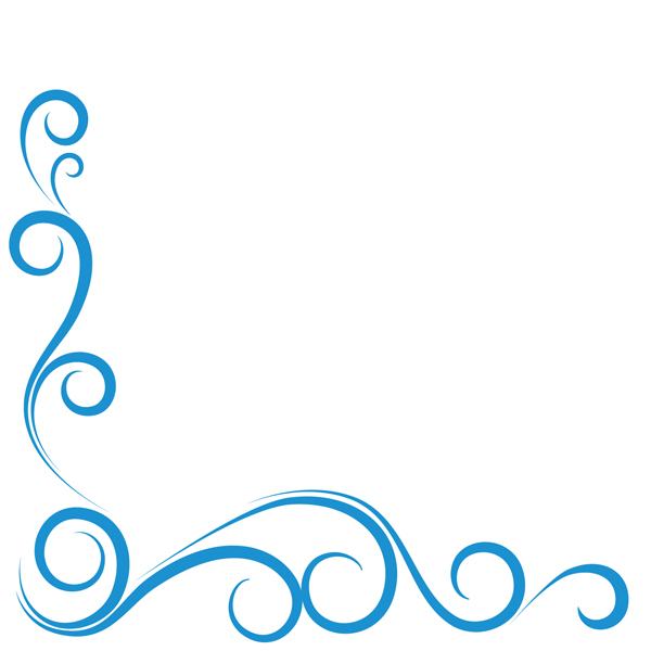 Blue Swirl Corner Borders Clip Art