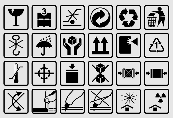 Box Packaging Symbols Vector Free