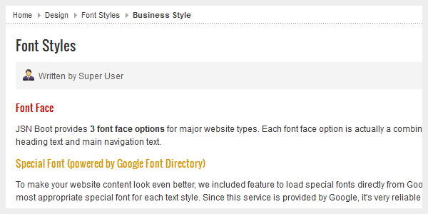 Business Font Styles