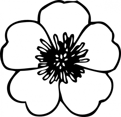 Buttercup Flowers Clip Art Black and White