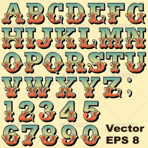 Carnival Circus Font Letters Carnival Circus Font Letters
